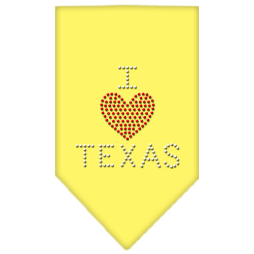I Heart Texas Rhinestone Bandana Yellow Large